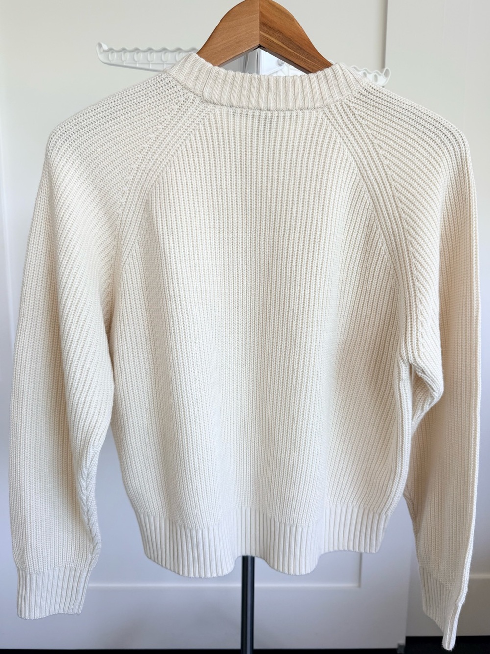French Connection Cream Pearl-Detail Ribbed Crewneck Sweater - Picture 4 of 5